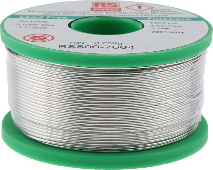Actual product image Rs Pro Lower cost Lead free solder, 1.0mm, 250g