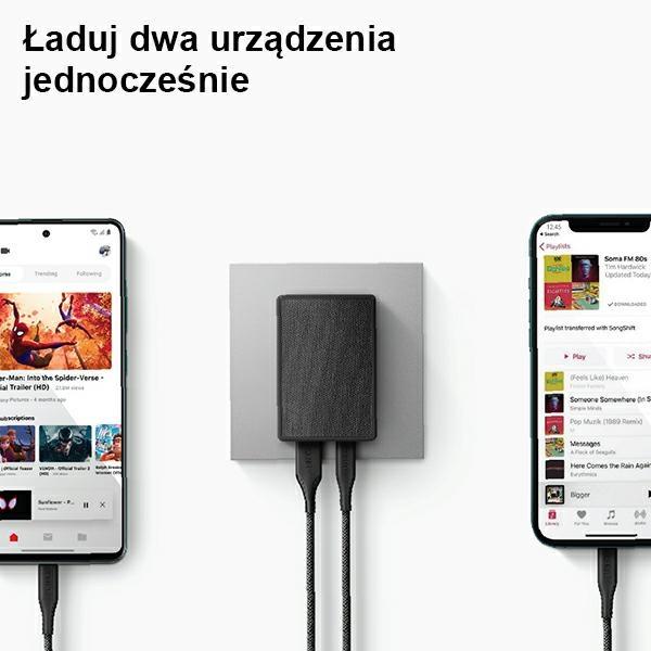Actual product image Uniq Votre Slim Duo 1x USB-A 1x USB-C 3A Charger (UNIQ359BLK) (20 W)
