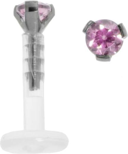 Bijouteria Piercing für Lippe/Tragus (Bioplast, Titan, Kristall)