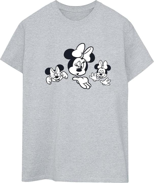 Actual product image Disney Womens/Ladies Minnie Mouse Three Faces Cotton Boyfriend T-Shirt (L)