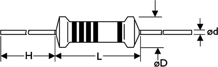 Actual product image Eneroid Resistor, metal layer, 4.7k Ohm, 1/4W 1%, 50 pieces