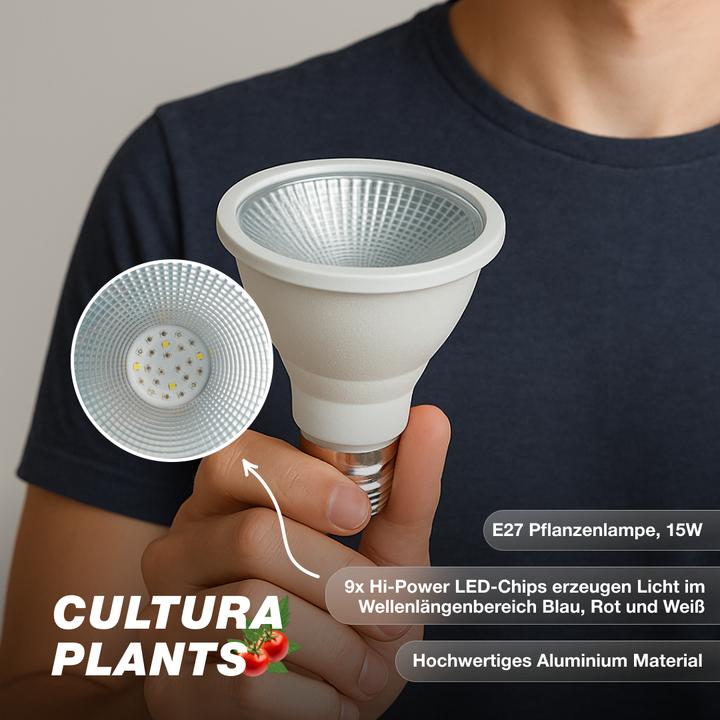 Produktbild Venso E27 Pflanzenlampe "Cultura" 15W 60° (LED)