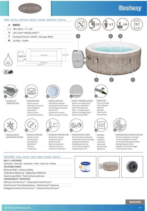 Actual product image Bestway Lay-Z-Spa Madrid (4 pers.)