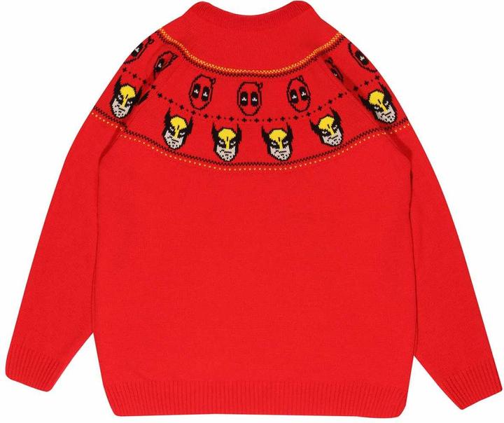 Actual product image Deadpool & Wolverine Unisex Adult Fair Isle Knitted Jumper (L)