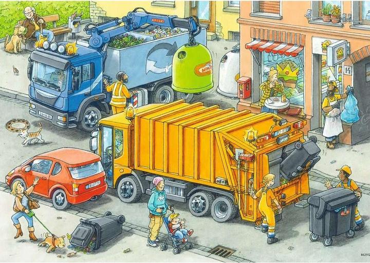 Produktbild Ravensburger Müllabfuhr und Abschleppwagen (24 Teile)