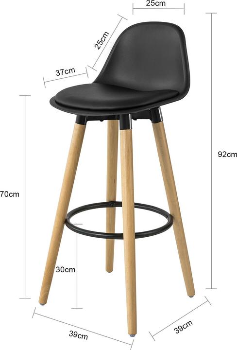 Actual product image SoBuy Bar stool with backrest
