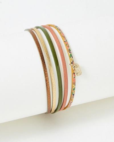 Image du produit Flowers Forzoé Bracelet Artiste - Laiton Plaque - Cuir Veritable (Plaque en laiton)