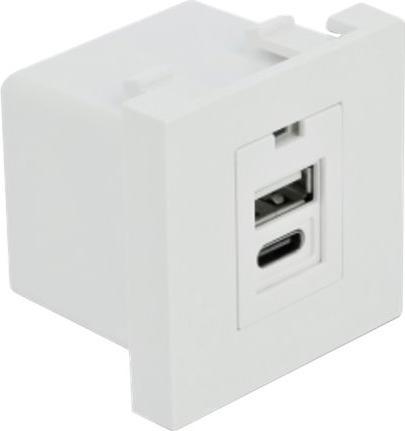 Produktbild Delock Easy 45 USB Ladeportmodul 1 x USB Typ-A + 1 x USB Type-C™ (0.05 m)