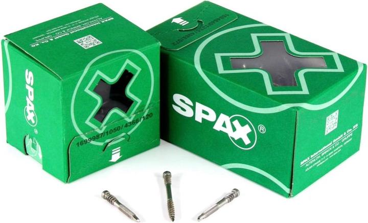 Produktbild Spax Terrassenschraube Alu 5,0 x 51 mm 100 Stk. Edelstahl A2 ( 0557000500513 ) Fixiergewinde Zylind (100 Schrauben pro Stück)