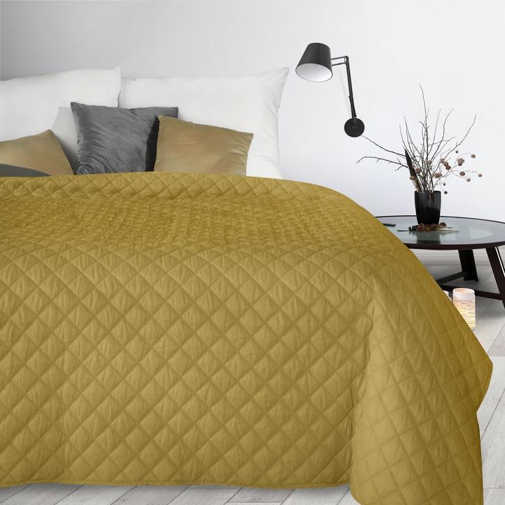 Produktbild Eurofirany DESIGN 91 Tagesdecke mit geometrischem Muster, Heisspresse ALARA/3, 220X240 cm, Farbe: Senf (220 x 240 cm)