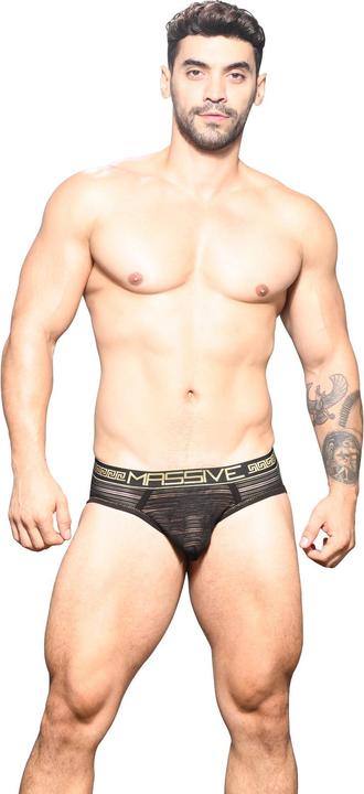 Andrew Christian MASSIVE Sheer Stripe Brief (S)