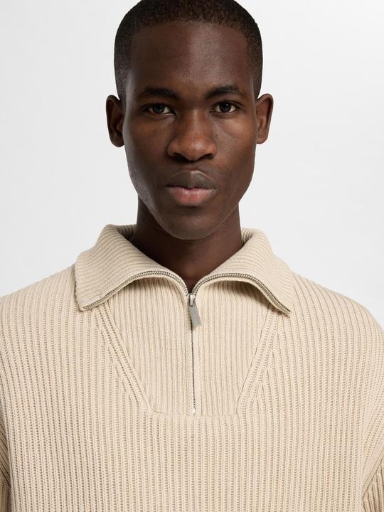 Actual product image Selected Homme 100% cotton half-zip jumper (S)