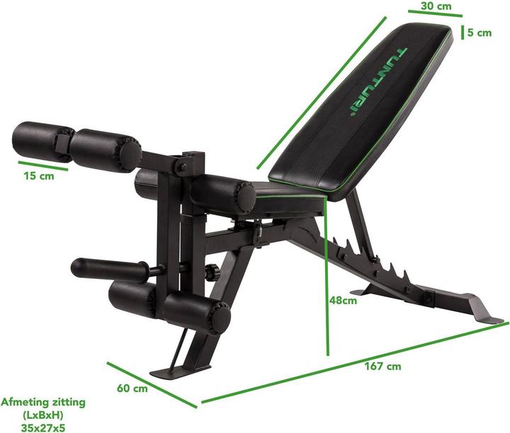 Image du produit Tunturi Verstellbare Hantelbank mit Bauch- und Beintrainer UB60