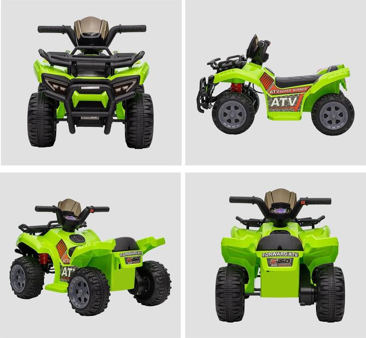 Immagine prodotto Homcom Mini quad elettrico per bambini ATV per bambini 18-36 mesi metallo PP plastica verde 70x42x45cm (6 V)