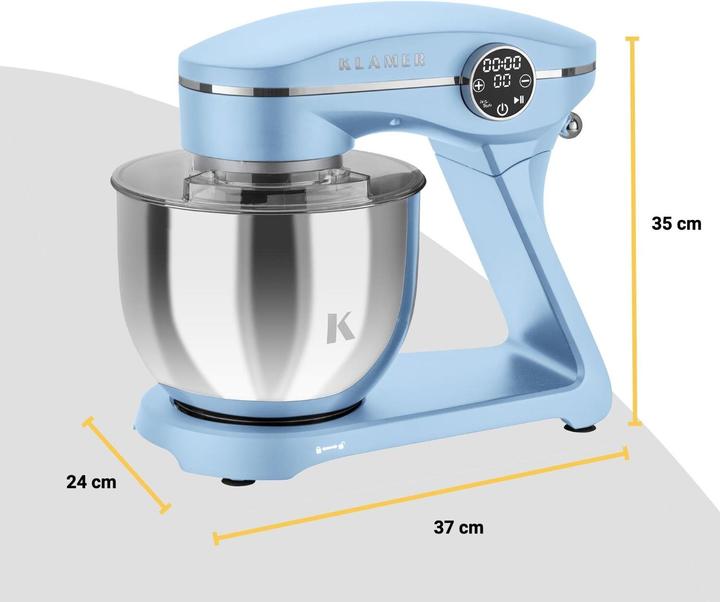 Immagine prodotto KLAMER Küchenmaschine, Knetmaschine mit 6 Liter Edelstahl Schüssel (1800 W)