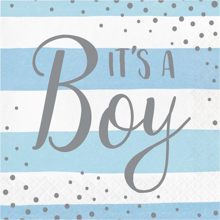 Image du produit Creative Party Blau & Silber It's a Boy (16 x)