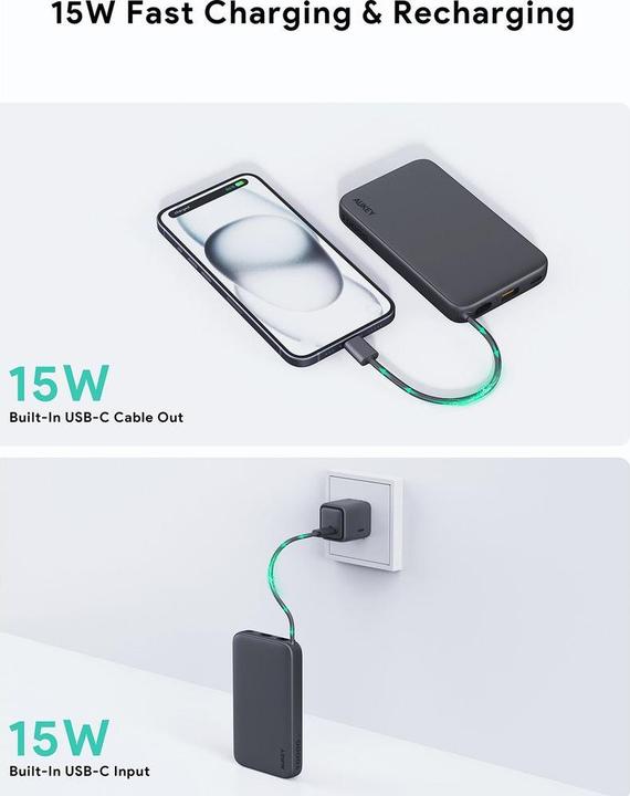 Actual product image Aukey Spark Sling (10000 mAh, 15 W, 38.50 Wh)