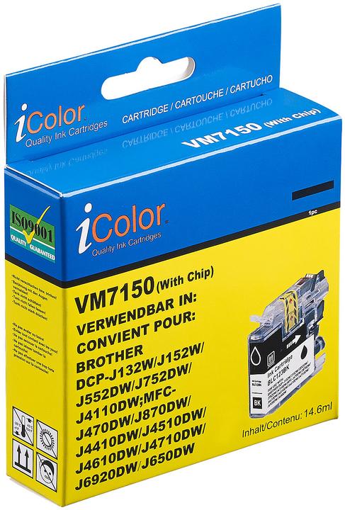 Actual product image IColor Ink cartridge for Brother printers (replaces LC-123BK), black (black)