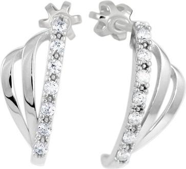 Image du produit Brilio Boucles d'oreilles originales en or blanc avec zircons 239 001 01219 07