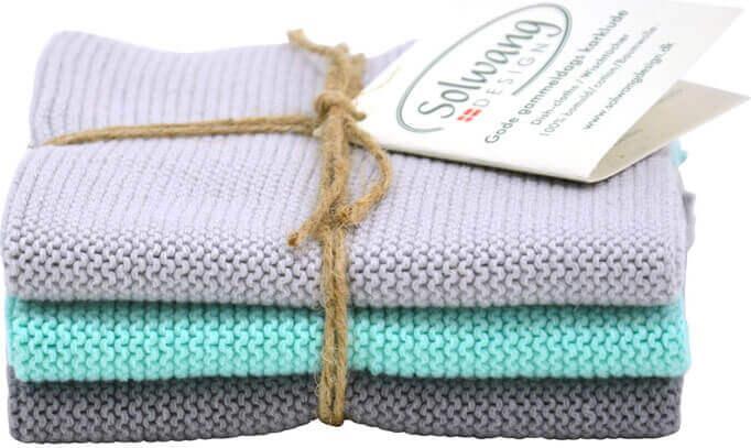 Image du produit SOLWANG Chiffons de cuisine tricotés en coton bio, paquet de 3, 100% végétalien, 25 x 25 cm Crème chaude (25 x 25 cm)