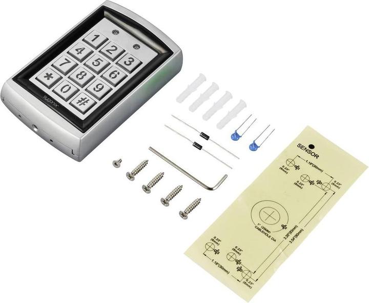 Actual product image Sygonix SY-6428612 Code-Tastatur mit RFID Oberflächenmontage 12 V DC/AC, 24 V D (Electronic numerical code, Key card)