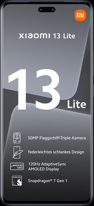 Xiaomi 13 Lite (128 Go, Noir, 6.55", Double SIM, 50 Mpx, 5G)
