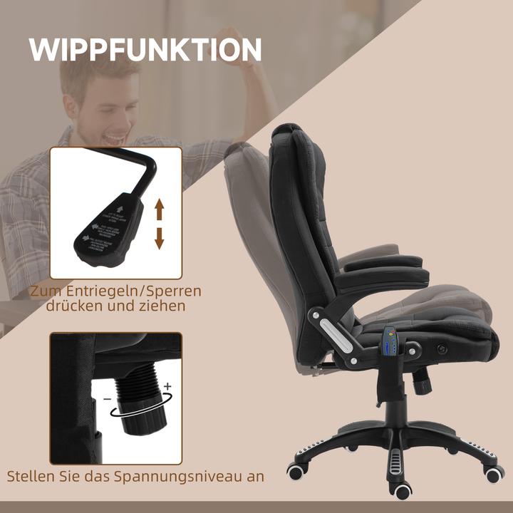 Produktbild Vinsetto Bürostuhl mit Massage- und Wärmefunktion