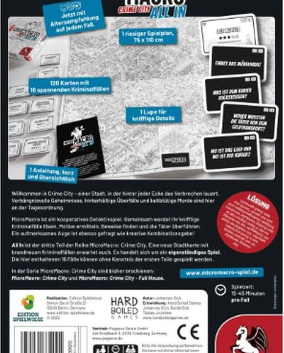 Produktbild Pegasus MicroMacro: Crime City 3? All In (Edition Spielwiese) (Deutsch)