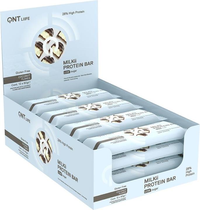 Produktbild QNT Milkii Protein Bar 12x60g (Kokosnuss, 12 Stk., 720 g)