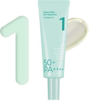Numbuzin No.1 Clear Filter Sun Essence Hydrating Moisturizing Cools Down Light Finish 1.69 Fl Oz (Sonnencreme, SPF 50+, 2020 ml)