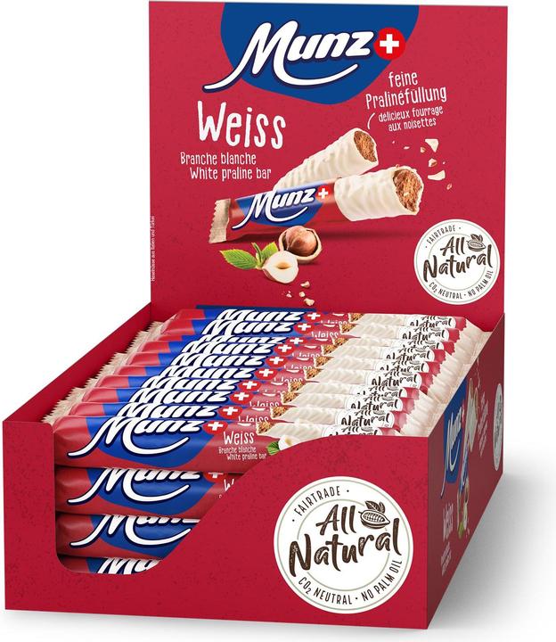 Image du produit Munz Tablette de chocolat Prügeli blanc 40 x 46 g (1840 g)