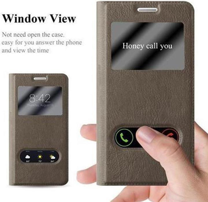 Actual product image Cadorabo Book with View double window cover (Samsung Galaxy A3 (2016))