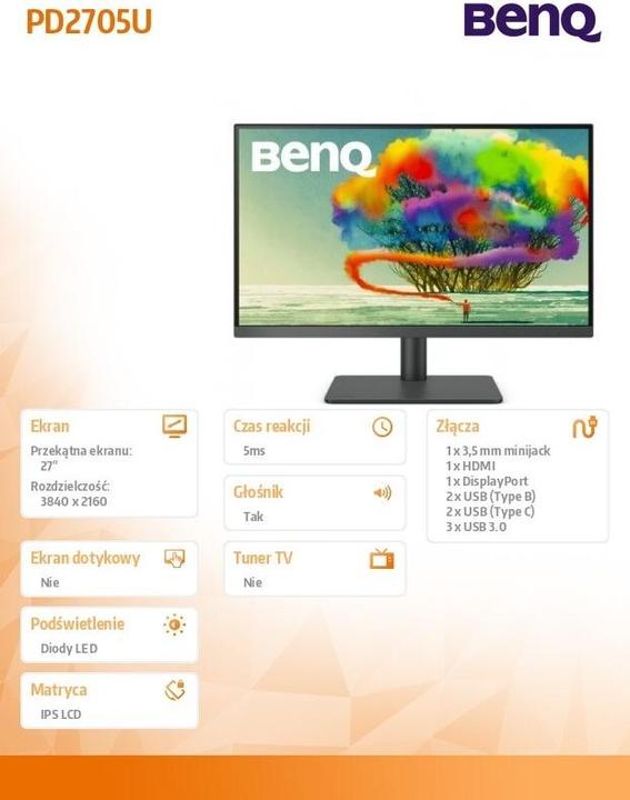 Produktbild BenQ PD2705U (3840 x 2160 Pixel, 27")