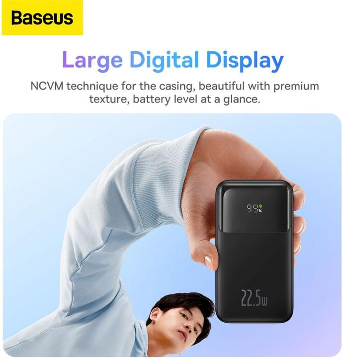 Actual product image Baseus Powerbank Comet 20000mAh, USB do USB-C, 22.5W (black) (20000 mAh, 22.50 W, 77 Wh)
