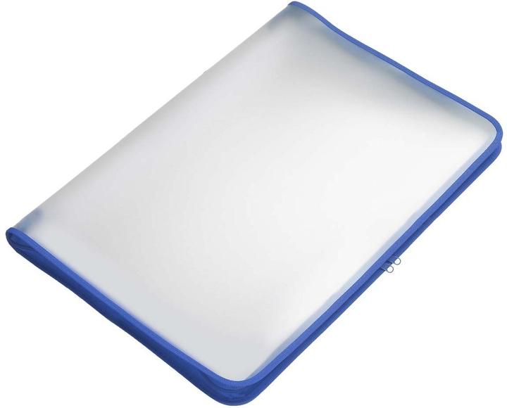 Image du produit Foldersys Pochette zippée A3 PP incolore translucide Zip bleu (A3, 1 x)