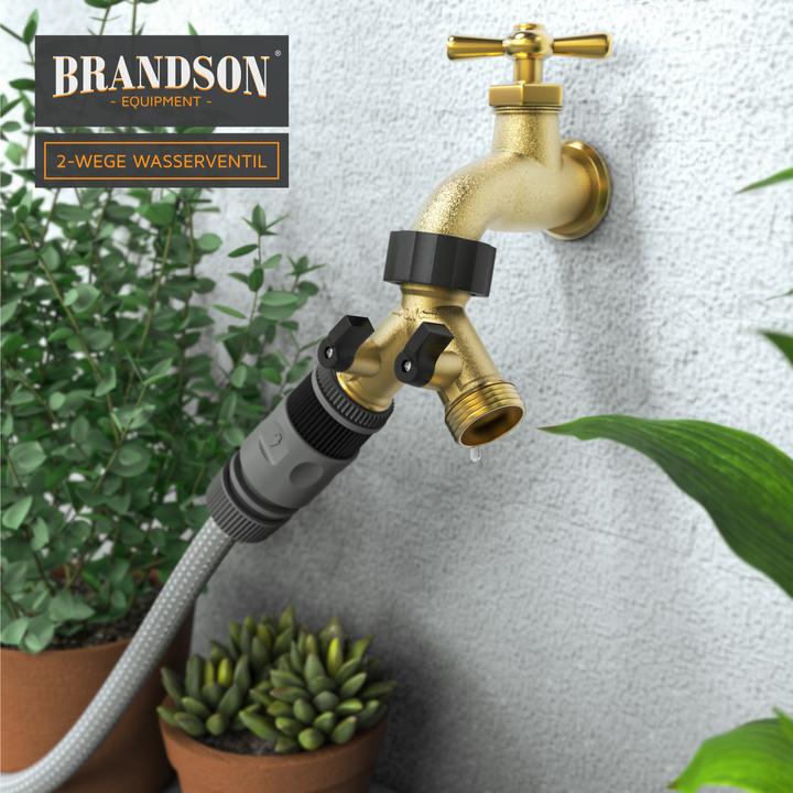 Produktbild Brandson Wasserventil 2 Wege, Y-Verteiler für 3/4 Zoll Wasserhahn, Splitter, Garten Verteileranschluss (2 Wege Verteiler, 19.05 mm)