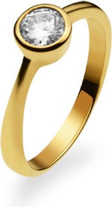 Produktbild Natsumi Schmuck Ring Solitaire Gelbgold 18K/750 mit Zirkonia (55, 750/18 K Gold)