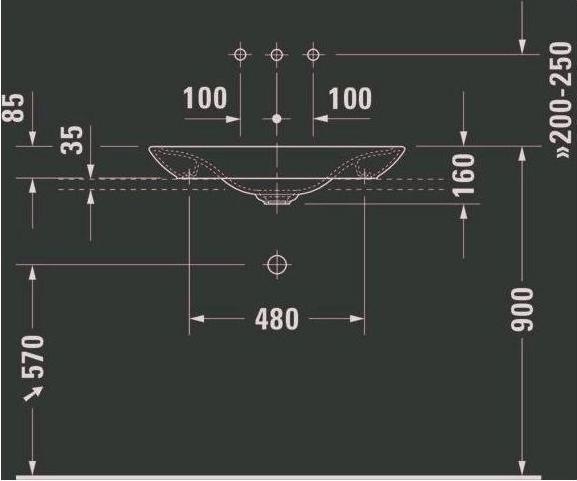 Actual product image Duravit Countertop basin PURAVIDA + o ÜL HLB 700x465mm closed o HL white (465 mm, 700 mm)