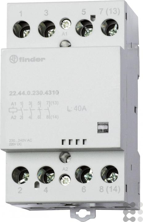Finder Contactor 40A, 4 NO, 230-240vac/dc