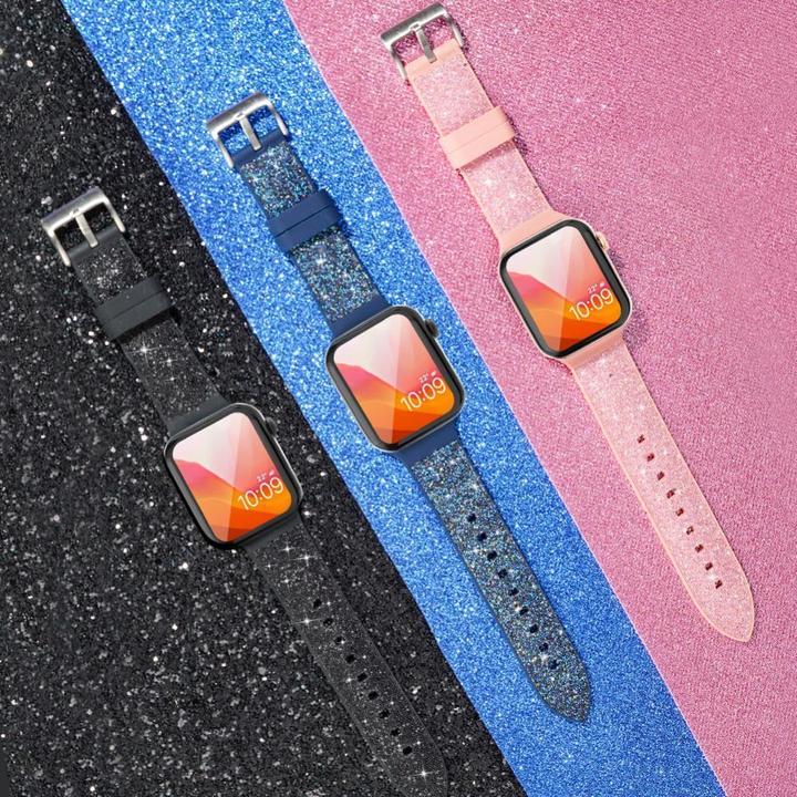 Produktbild Kingxbar Glitter Watch Band Series (38 mm, 40 mm, Silikon, Apple Watch Series 1, Apple Watch Series 2, Apple Watch Series 3, Apple Watch Series 4, Apple Watch Series 5, Apple Watch Series 6, Apple Watch SE)
