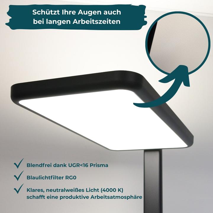 Actual product image Luxula LED office floor lamp, up/down, black (7000 lm)