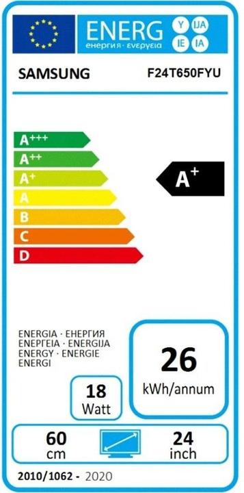 Energie-Label Samsung F24T650FYU FT650 Series (1920 x 1080 Pixel, 24")