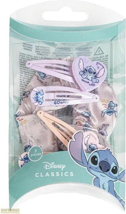 Produktbild Cerdá Disney Stitch Hair Accessories Beauty Set for Girls, Set Includes Pink and Purple 4 Hair Pins and 1 (Haargummi)