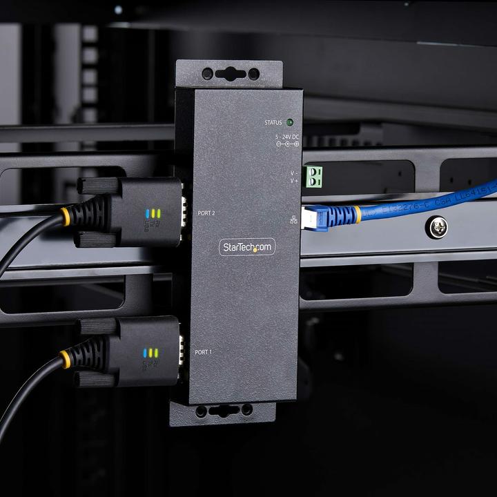 Actual product image StarTech com 2-Port Serial to Ethernet Adapter, IP Serial Device Server For Remote RS232 Devices, Wa