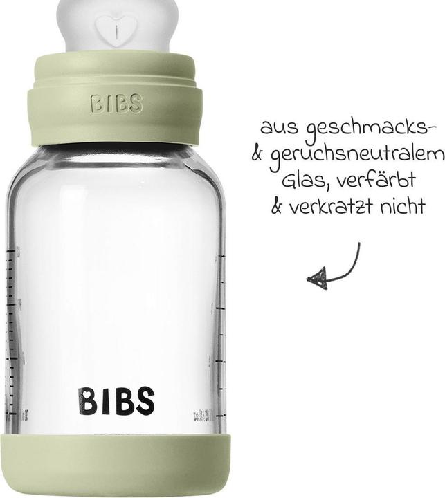 Produktbild Bibs Babyflaschen Glas-Flasche Baby Bottle Round 120 ml + Silikon-Trinksauger (120 ml)