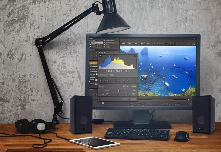 Actual product image Techly Wooden Speaker Set for Notebook