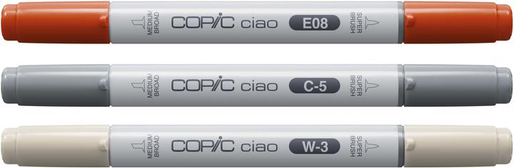 Produktbild Copic CIAO - Marker (C-5 Cool Gray No. 5, W-3 Warm Gray No. 3, E-08 Brown, 6 mm, 3 x)