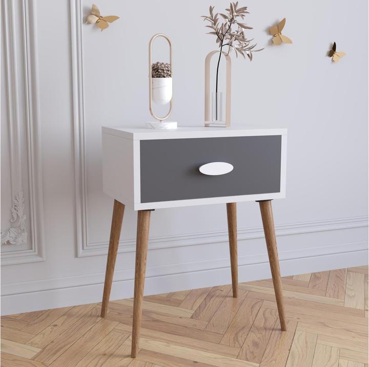 Immagine prodotto VCM Comodino Tavolino Cassetto Console Boxspring Comodino Singol L (45 x 30 x 60 cm)
