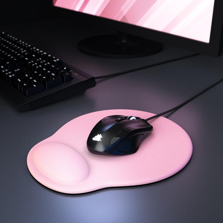 Actual product image CSL Mouse Pad, Ergonomic Foam Office Mouse Pad, Wrist Relief, Pink
