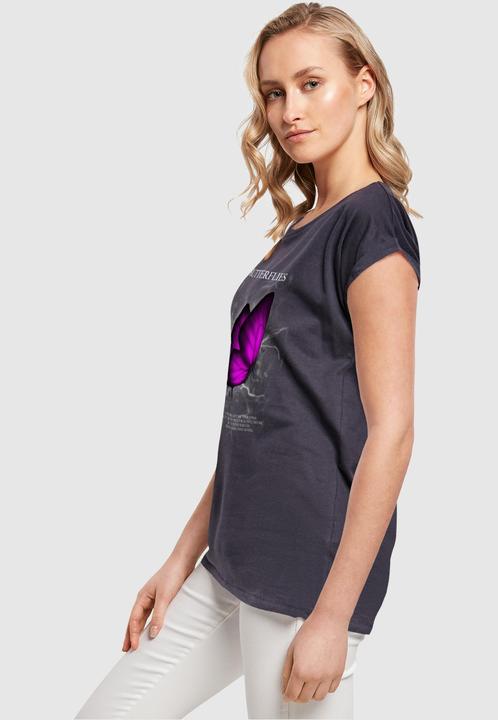 Produktbild Merchcode Ladies Butterflies Extended Shoulder Tee - 112637 (M)